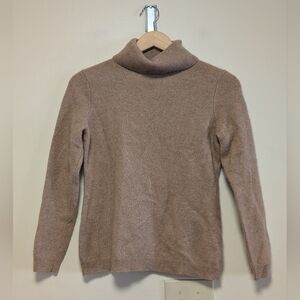 Cashmere Charter Club Luxury Turtleneck Sweater Medium Tan